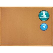 Quartet Cork Board, 1" Face Frame, 3'x2', Oak Frame QRT303